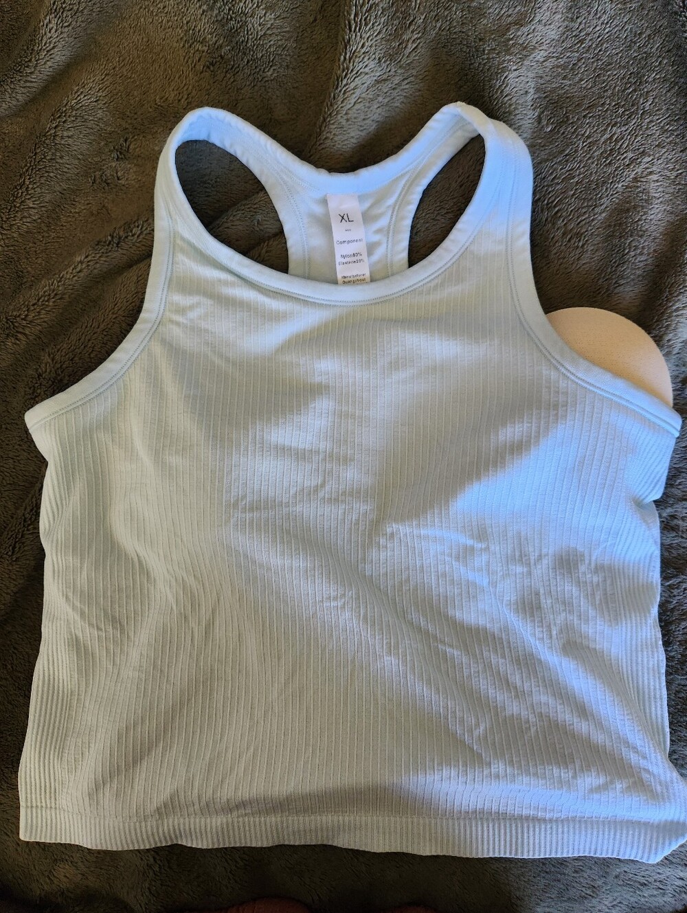 Ribbed Racerback Tank Top - Light Blue - Unbranded